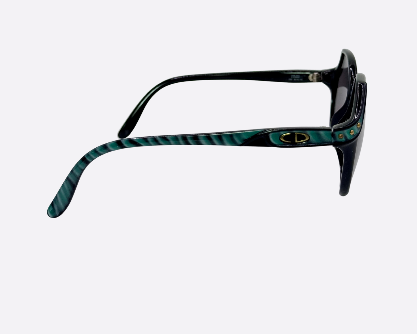 Christian Dior 2297 90 – Black & Teal Studded | 1980s Vintage