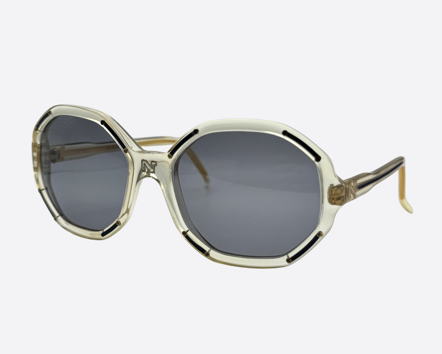 Nina Ricci – Clear blue octagon oversize | 80s Vintage