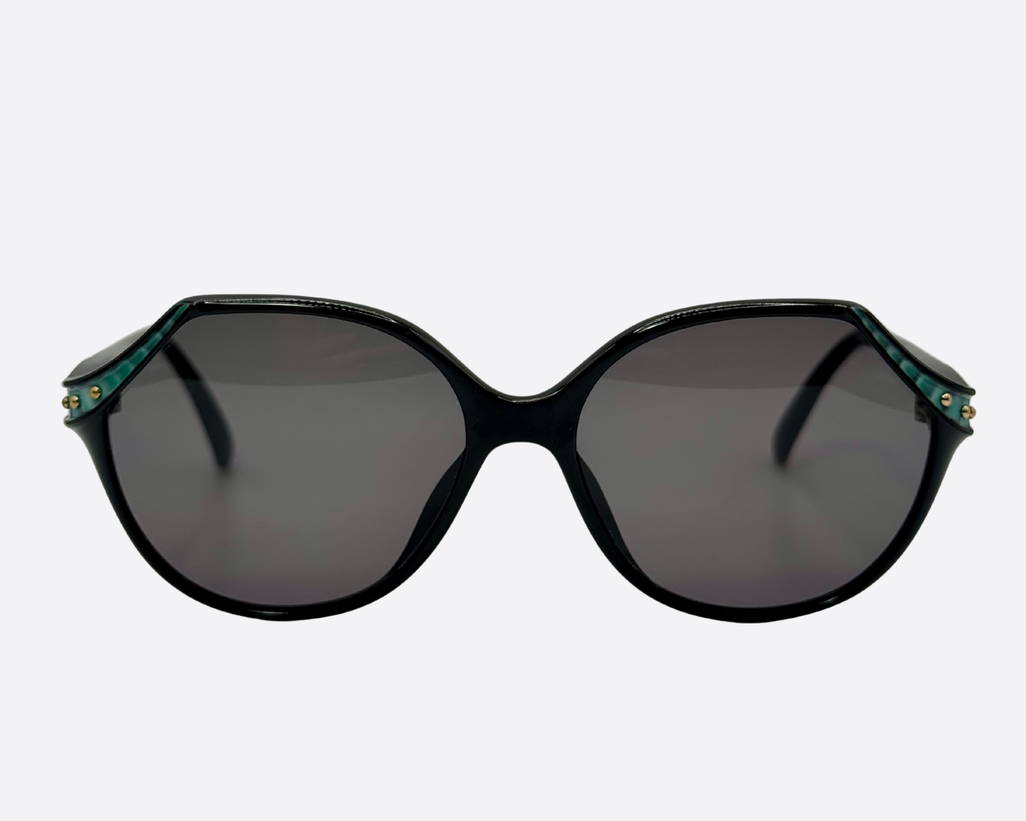 Christian Dior 2297 90 – Black & Teal Studded | 1980s Vintage