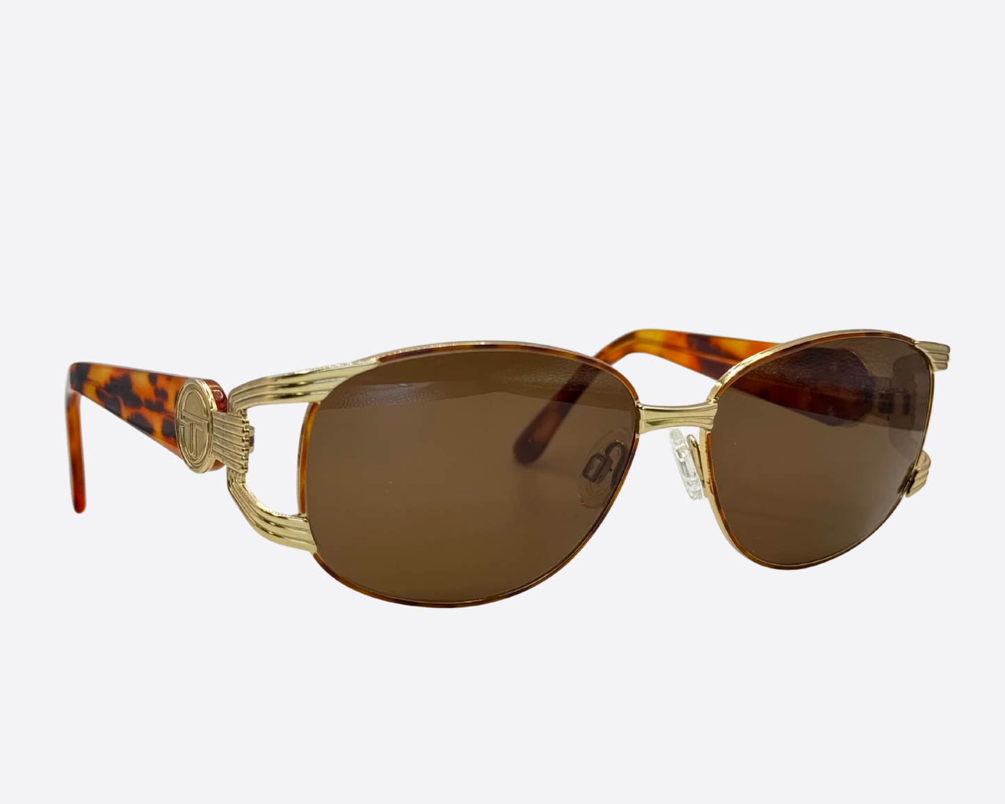 Sergio Tacchini S.T. 1041 – Gold & Tortoiseshell Oval | 1990s