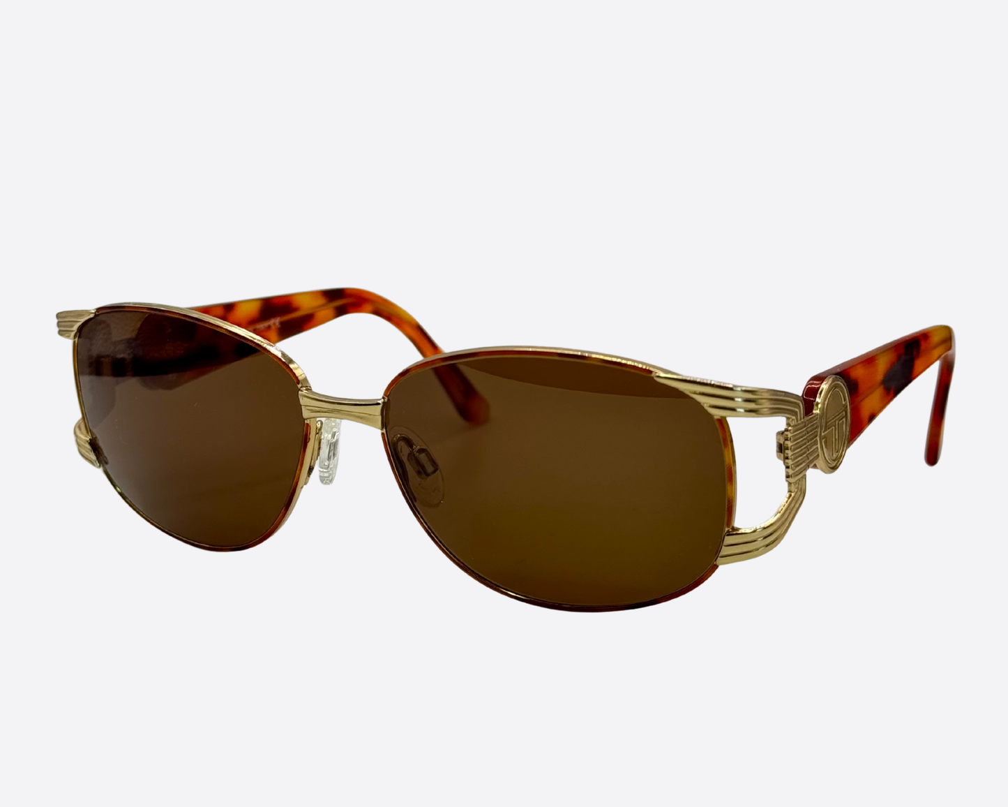 Sergio Tacchini S.T. 1041 – Gold & Tortoiseshell Oval | 1990s