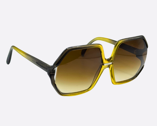 Saphira – Oversized Green Sunglasses | 70s Vintage
