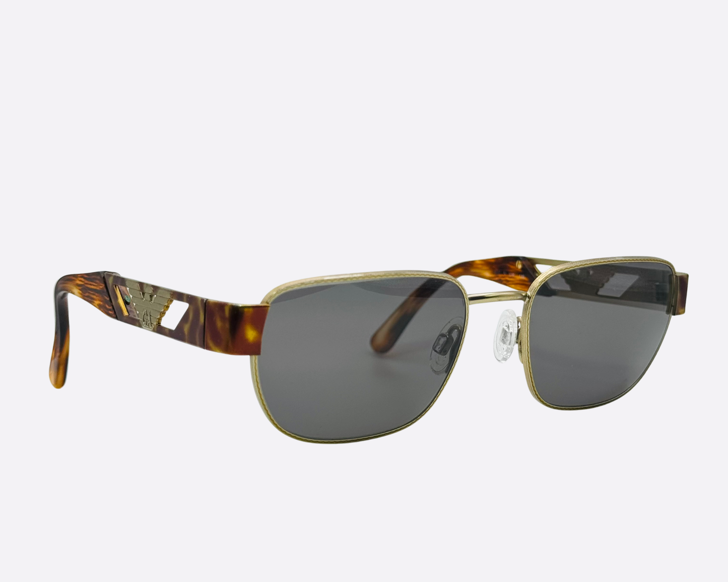 Emporio Armani 037-S 928 – Gold & Tortoise Eagle | Late 1990s Vintage Rectangular