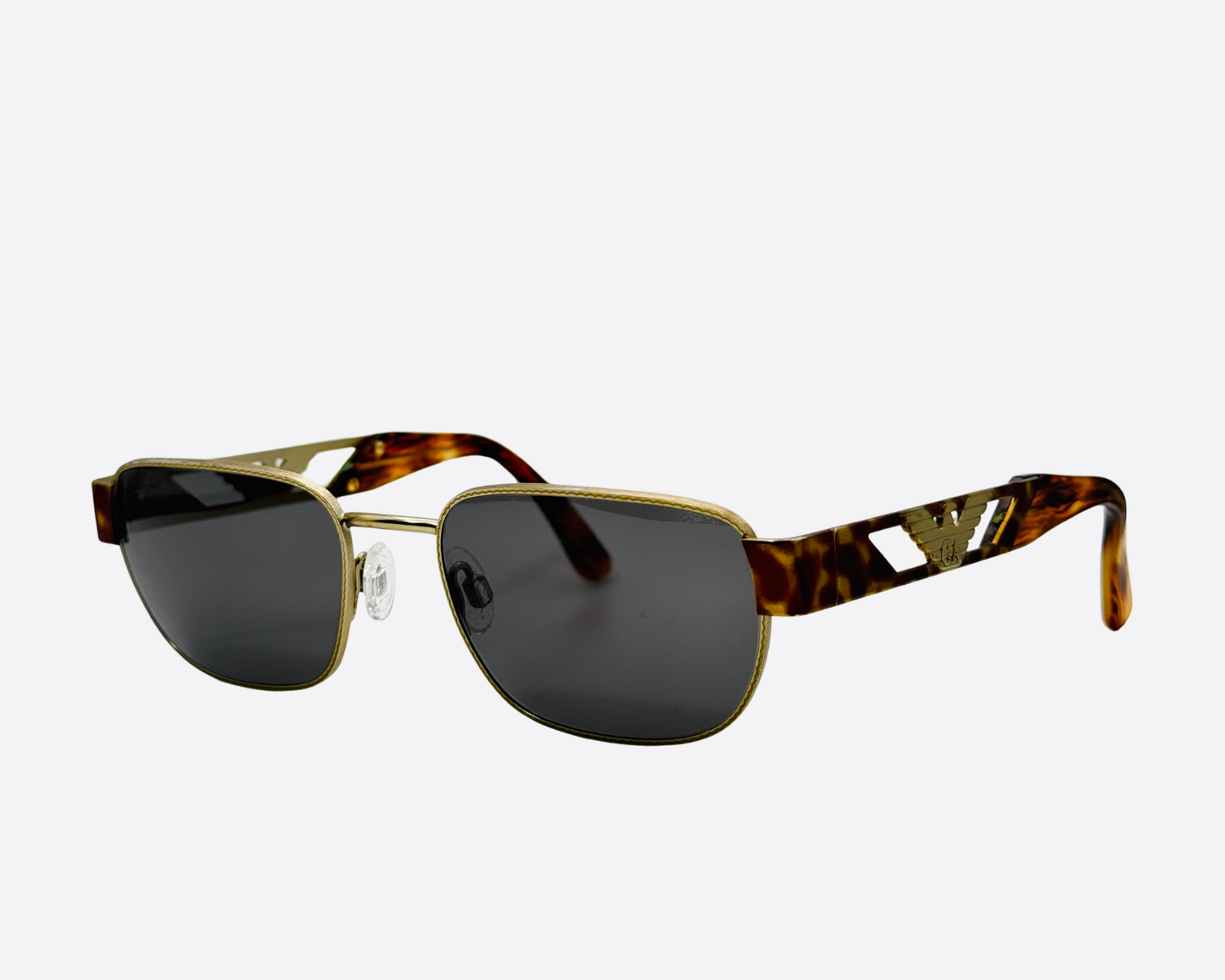 Emporio Armani 037-S 928 – Gold & Tortoise Eagle | Late 1990s Vintage Rectangular