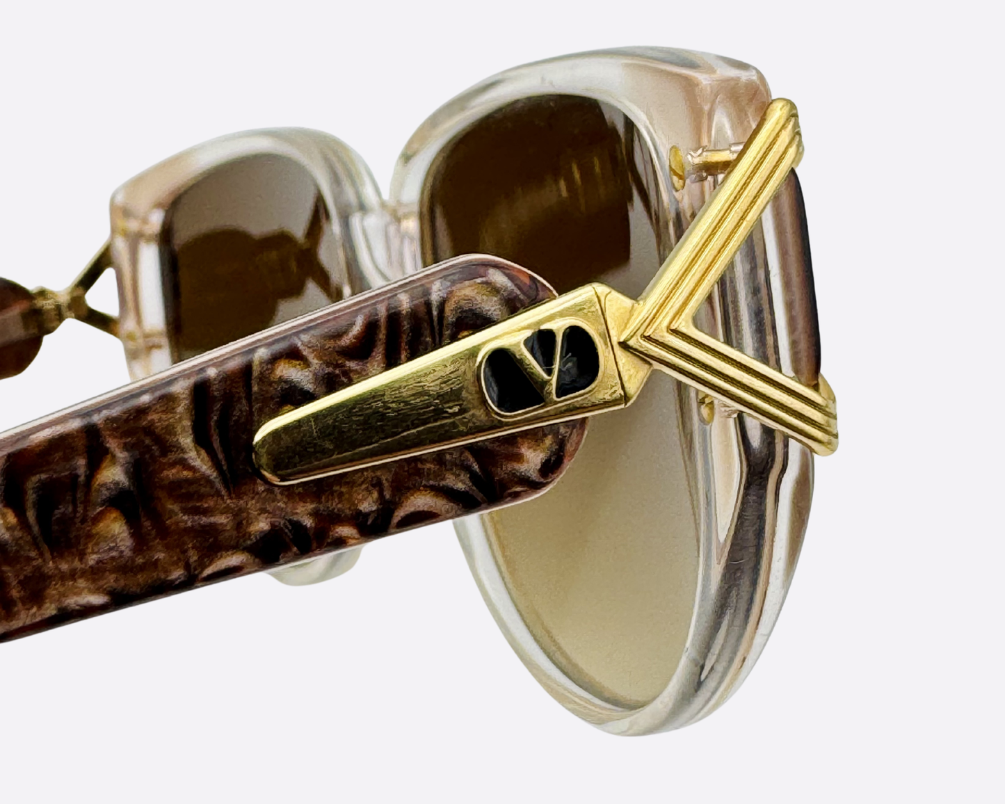 Valentino V164 – Transparente Champán y Oro | Hecho en Italia