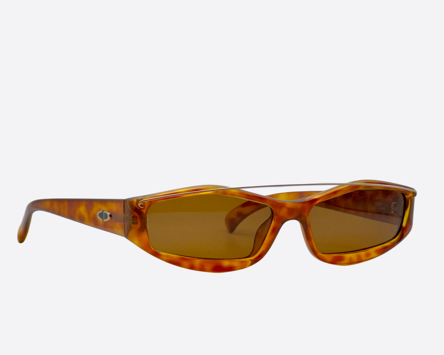 Christian Dior 2598 – Carey Vanguardista con Detalles de Alambre | Década de 1990