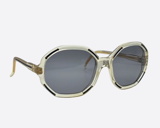 Nina Ricci – Clear blue octagon oversize | 80s Vintage