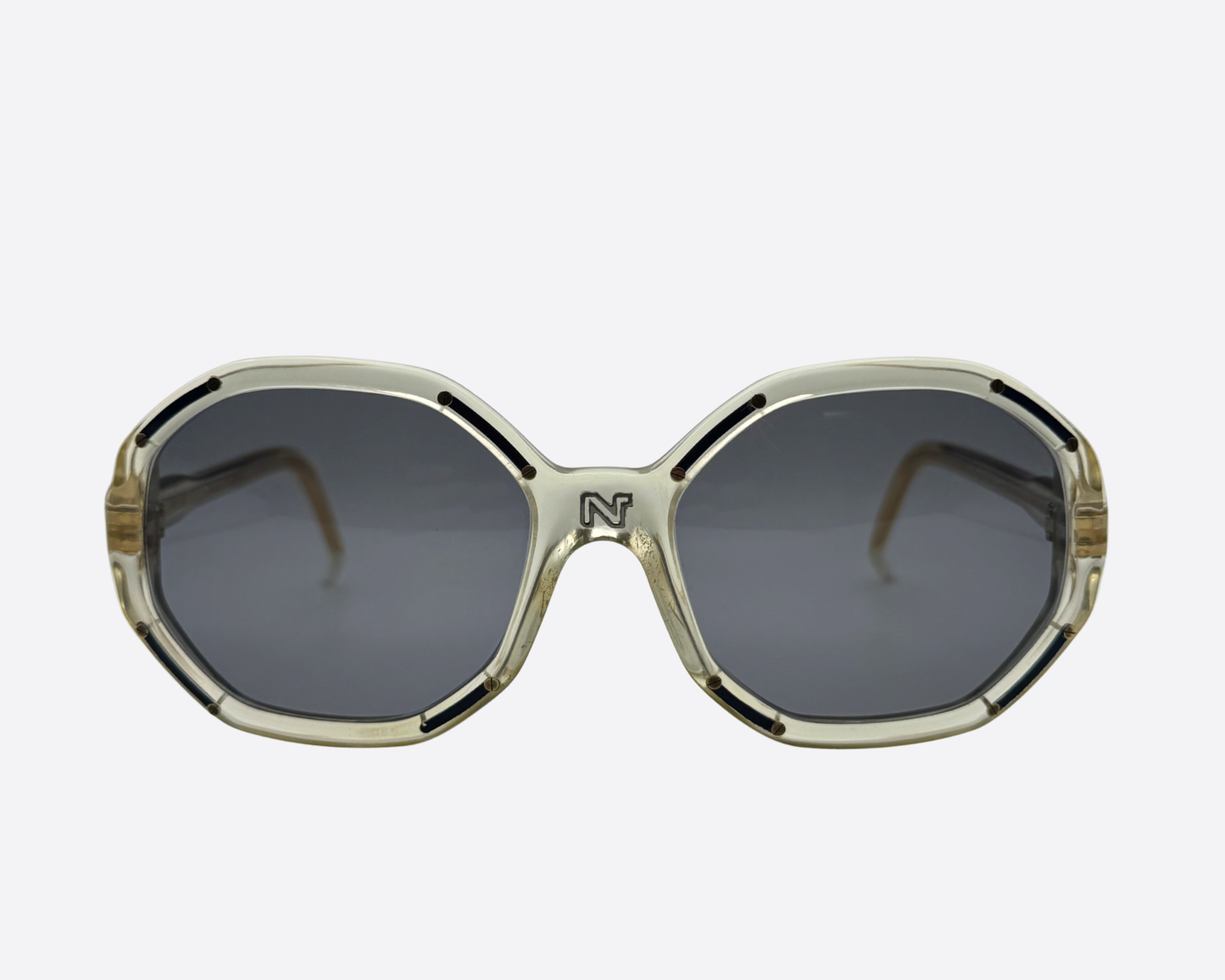 Nina Ricci – Clear blue octagon oversize | 80s Vintage