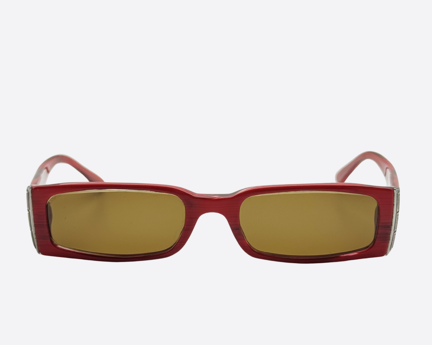 Versace 3022 – Efecto Madera Roja y Bisagra con Patrón Griego | Finales de los 90