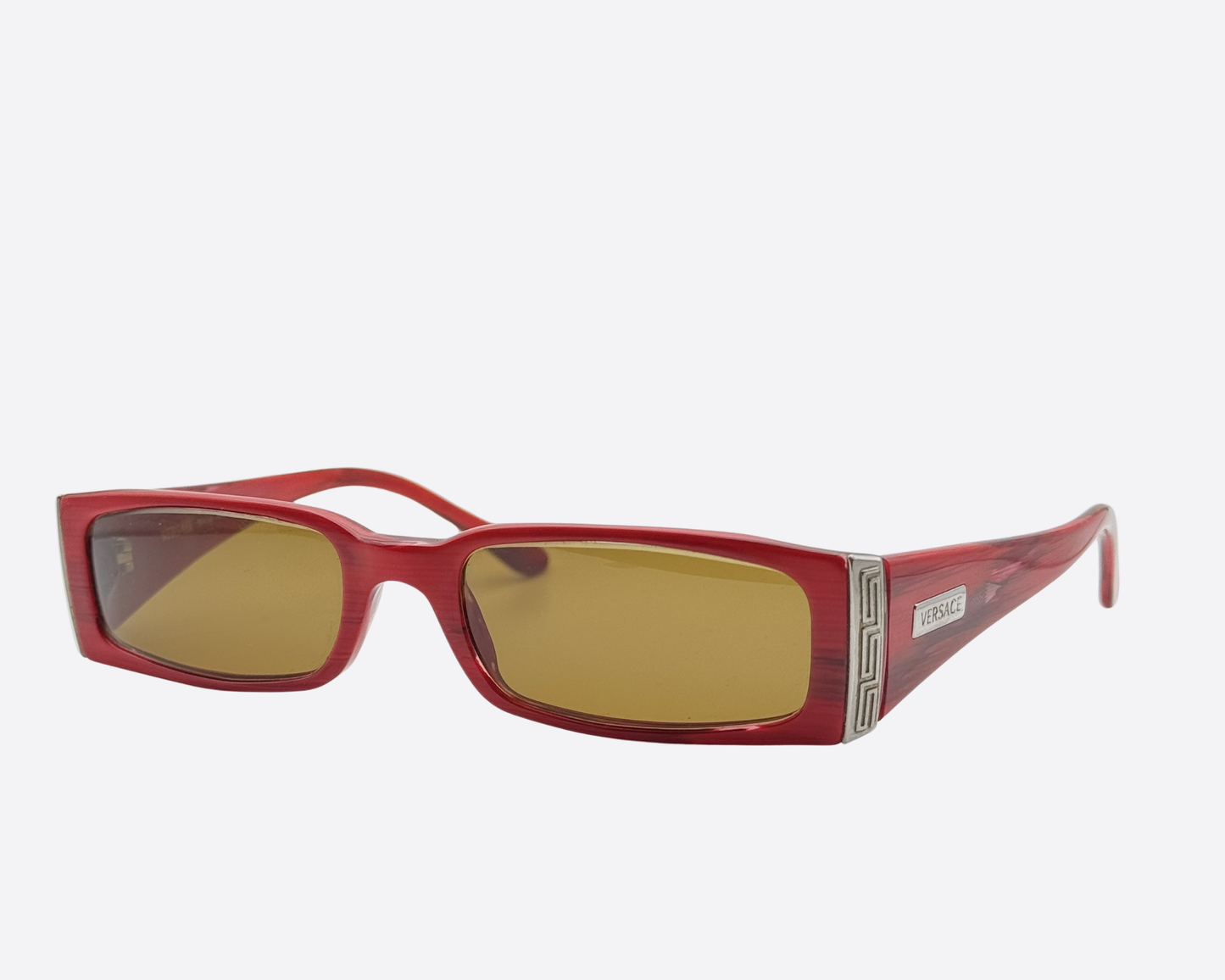 Versace 3022 – Efecto Madera Roja y Bisagra con Patrón Griego | Finales de los 90
