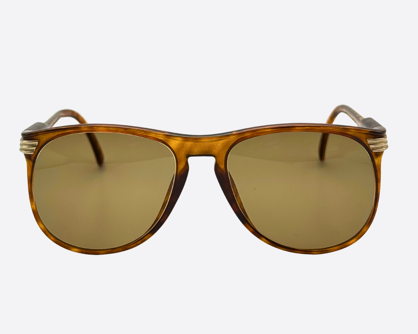 Vintage Viennaline 1200 10 sunglasses, 1980s Austrian-made aviator square hybrid frames in dark tortoiseshell acetate with new brown UV lenses.