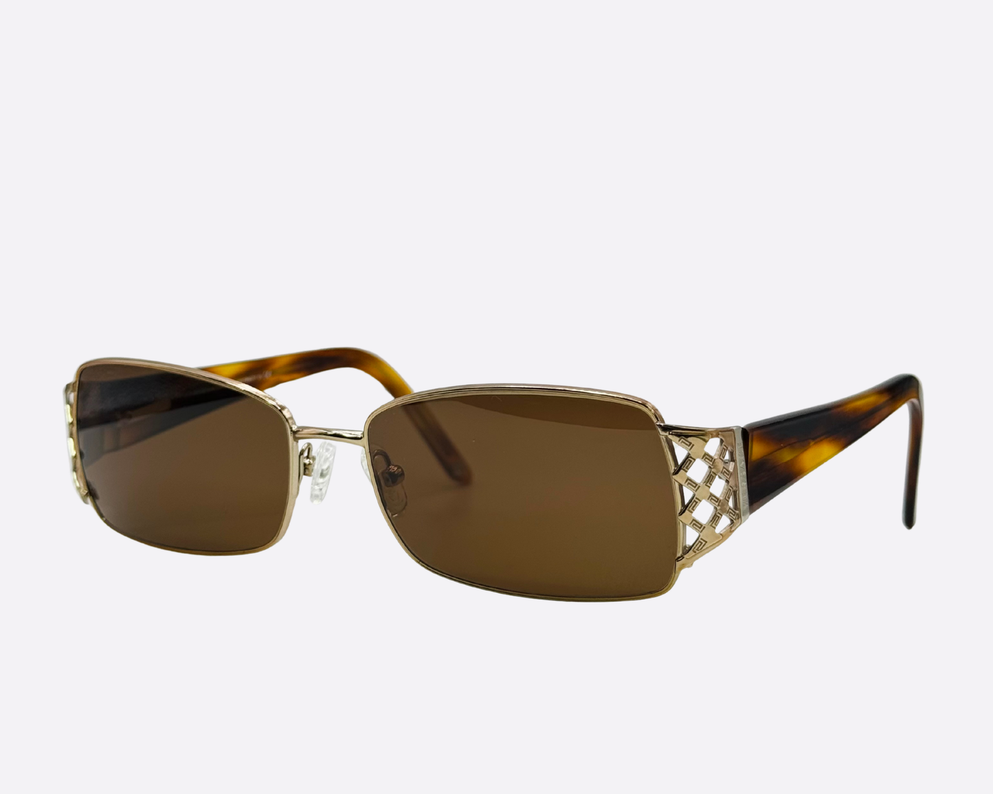Versace 1160 – Gold & Tortoise Greca Rectangle | Y2K Vintage