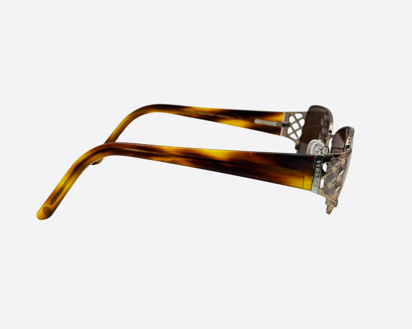 Versace 1160 – Gold & Tortoise Greca Rectangle | Y2K Vintage