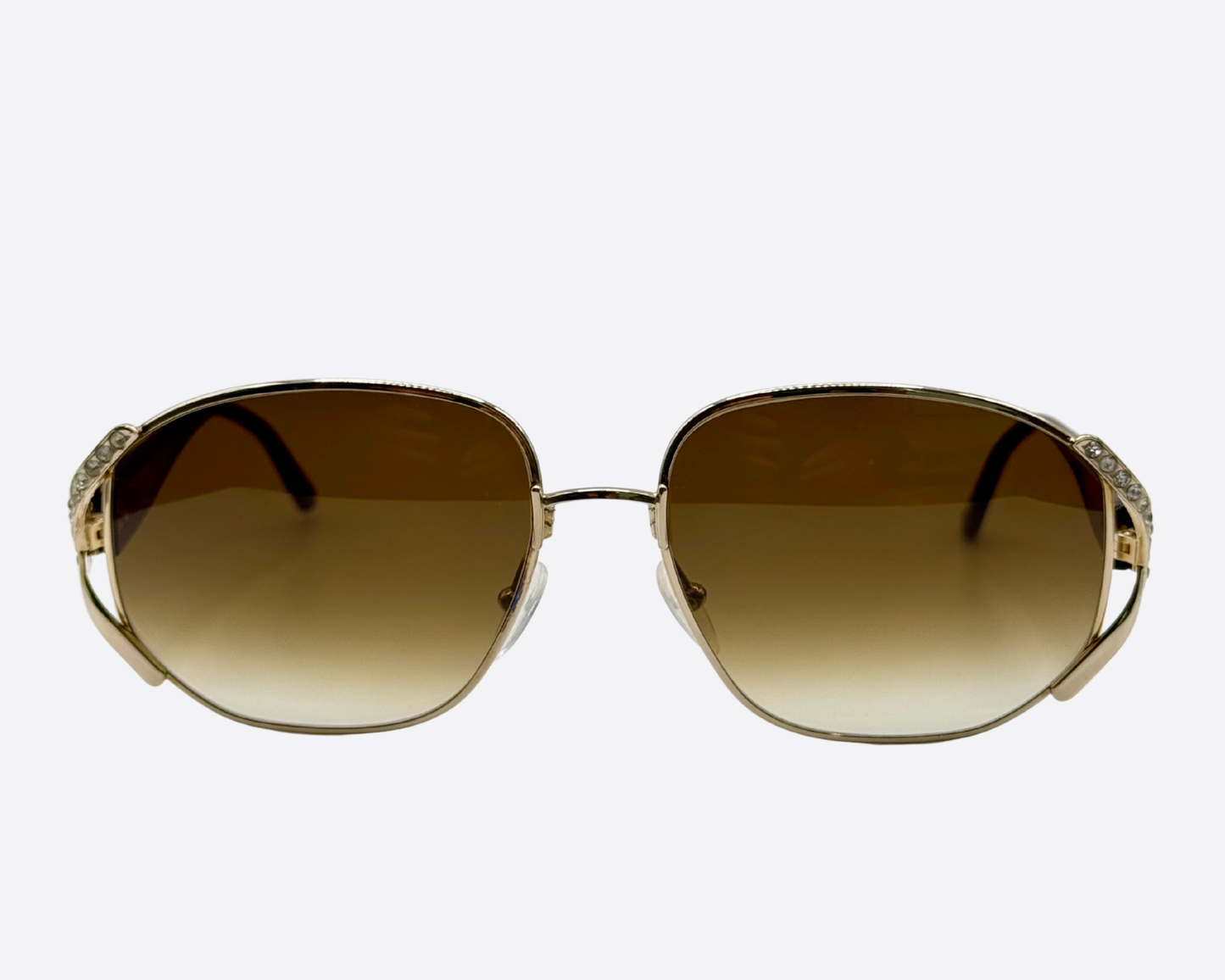 Dior 2619 42 – Gold & Rhinestone Aviator | 1980s Vintage