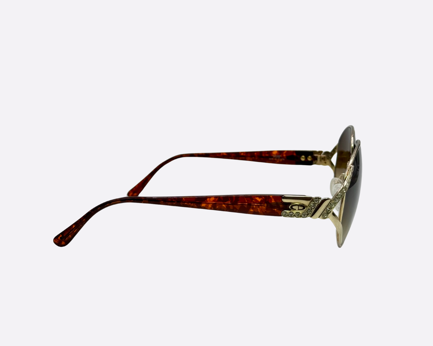 Dior 2619 42 – Gold & Rhinestone Aviator | 1980s Vintage