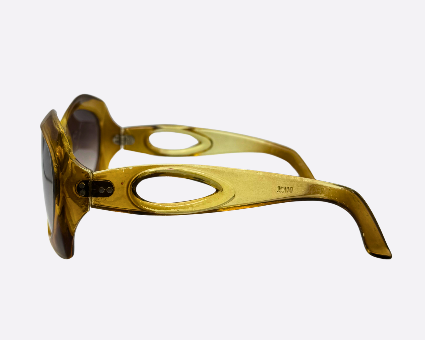 Vintage 70s Oversized Round Sunglasses | Retro Gold Frame