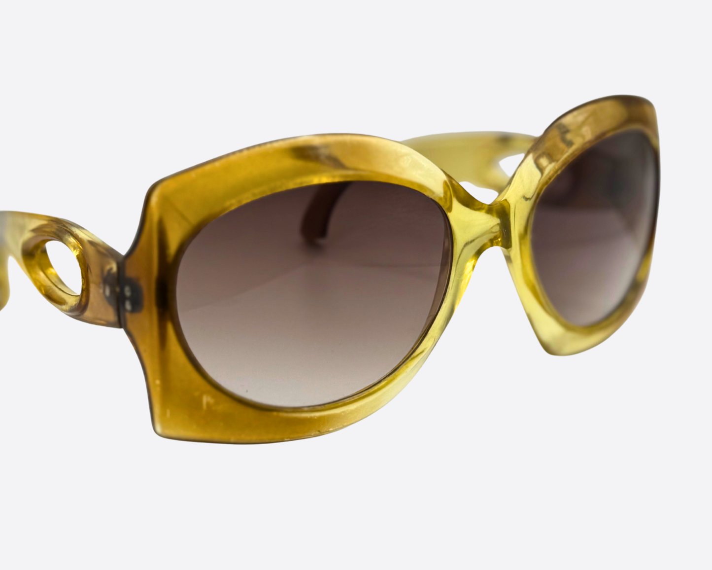 Vintage 70s Oversized Round Sunglasses | Retro Gold Frame