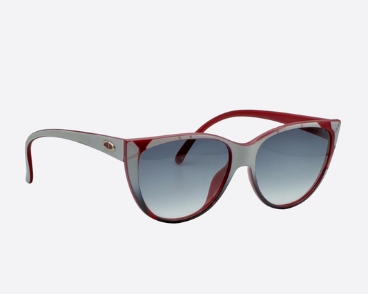 Dior 2349 70 – Vit & Svart Asymmetrisk | Sällsynt Statement från 1980-talet