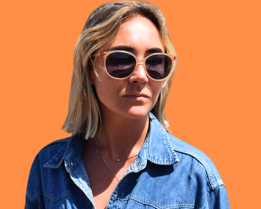 Cacharel – Beige Sunglasses | 1980s French Vintage Reimagined